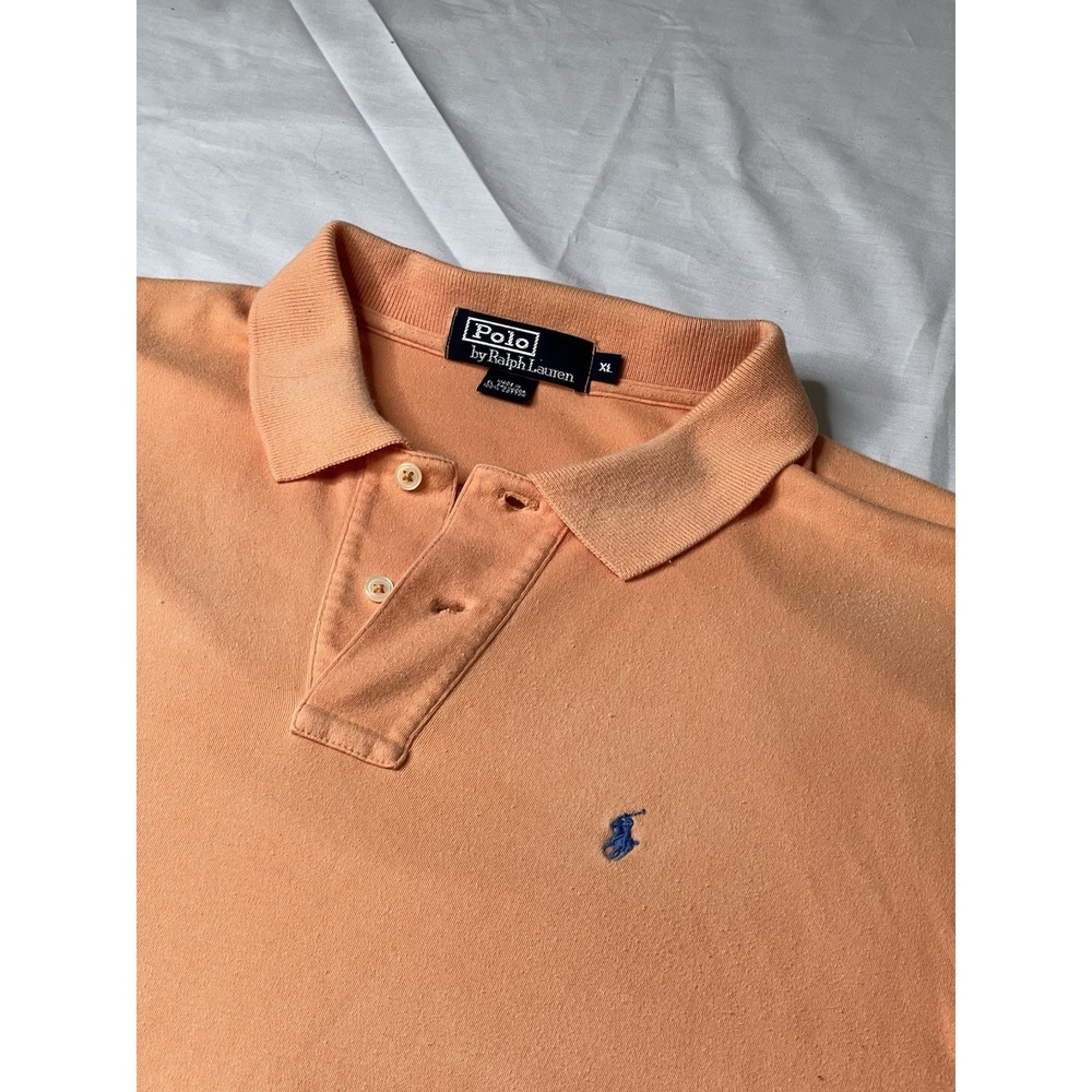 Ralph Lauren Polo Shirt Mens Size XL Orange‎ Pony Casual Short Sleeve Cotton